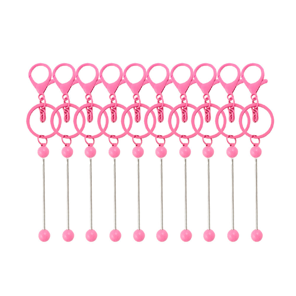 Wholesale Beadable Bar 10pcs Colorful DIY Metal Keychains